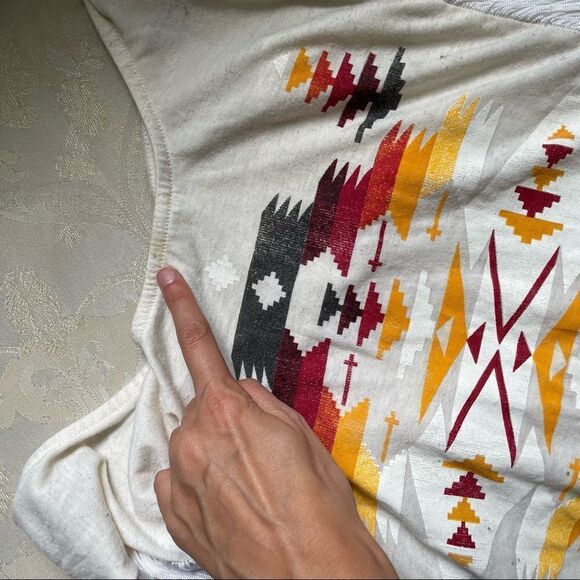 Black Poppy Ivory Aztec String Side T-shirt - Picture 5 of 6